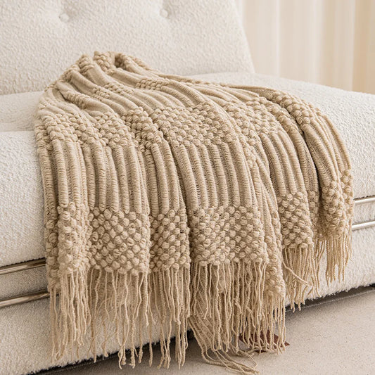 Khaki Knitted Comfort Throw